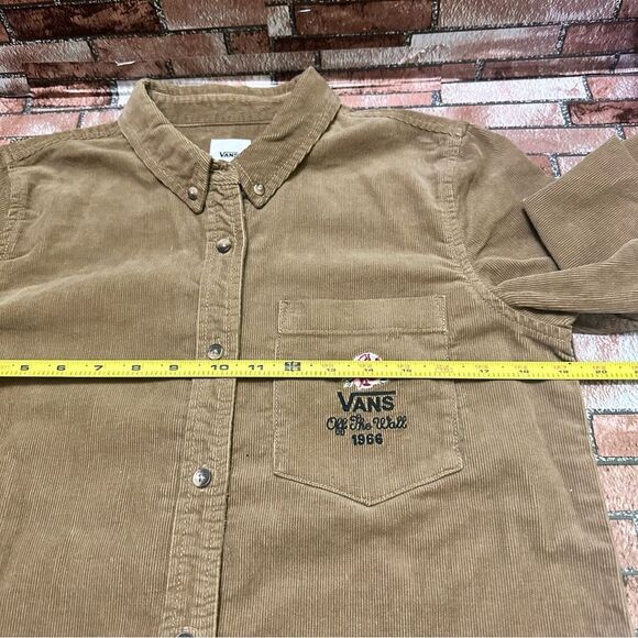VANS Women’s Overtime Rose Brown corduroy button Shirt M - Picture 9 of 11